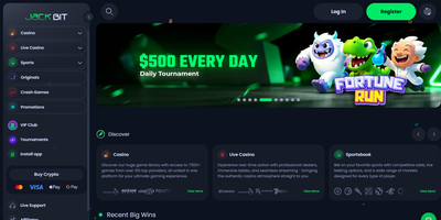 Prévia do site de Jackbit