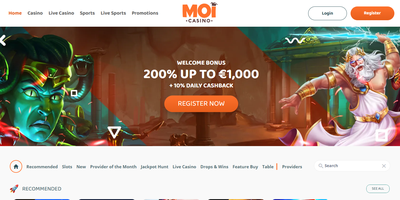 MoiCasino websted forhåndsvisning